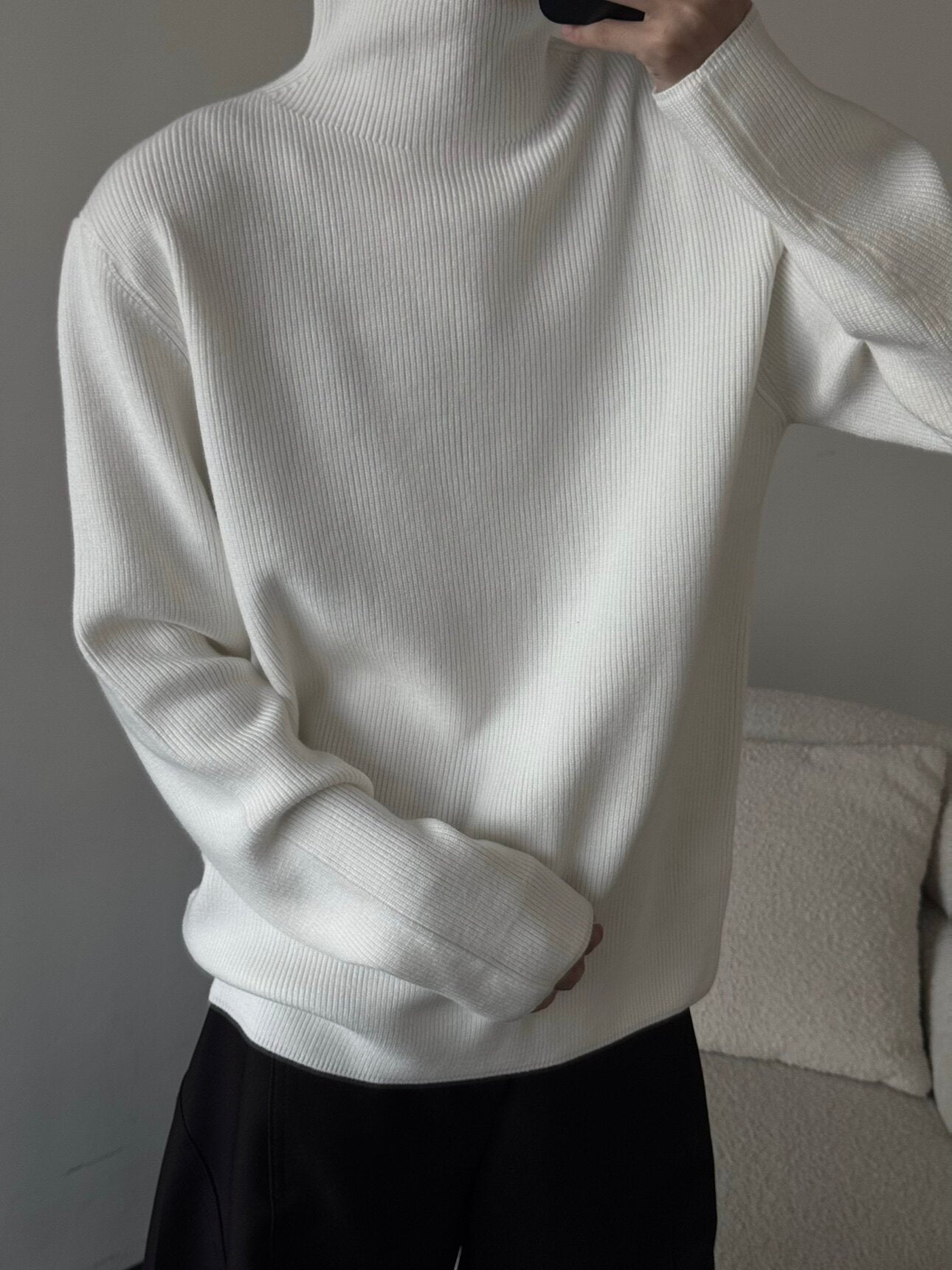 High-Neck Pullover Knit Sweater WN23194