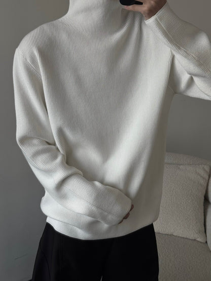High-Neck Pullover Knit Sweater WN23194