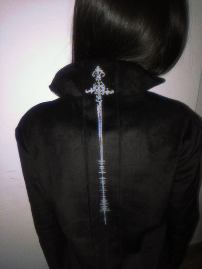 Art Print Velvet Zipper Jacket WN20910