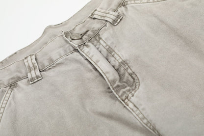 Washed Multi-Pocket Wide Leg Cargo Pants WN25852