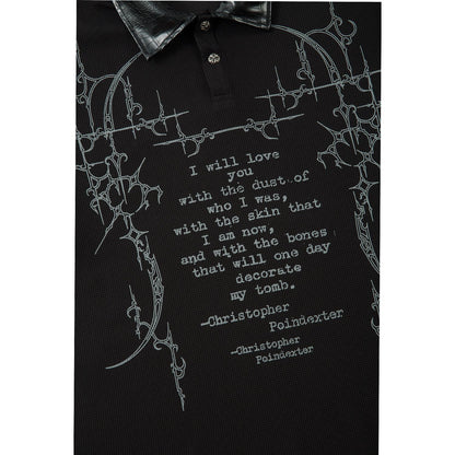 Graffiti Print Fake Layered Waffle Long Sleeve T-Shirt WN25925
