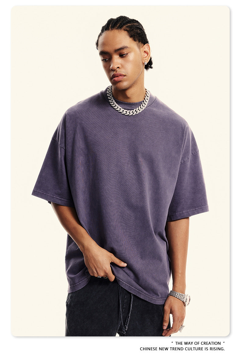 Washed Oversize Short-sleeve T-shirt WN6454