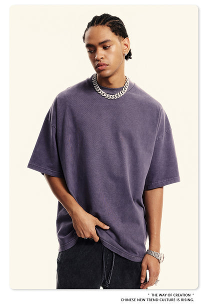 Washed Oversize Short-sleeve T-shirt WN6454