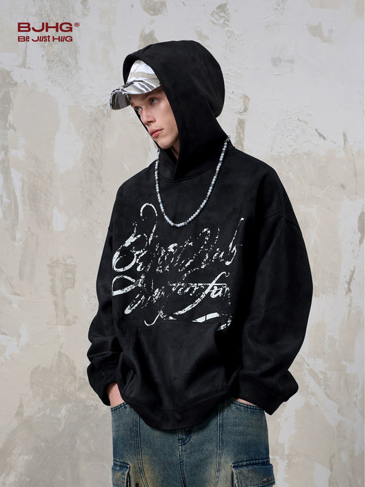 Oversize Suede Zipper Hoodie WN13199