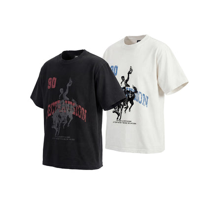 Art Letter Print Short Sleeve T-Shirt WN25783