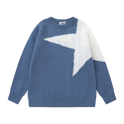 Star Design Oversize Knit Sweater WN11140