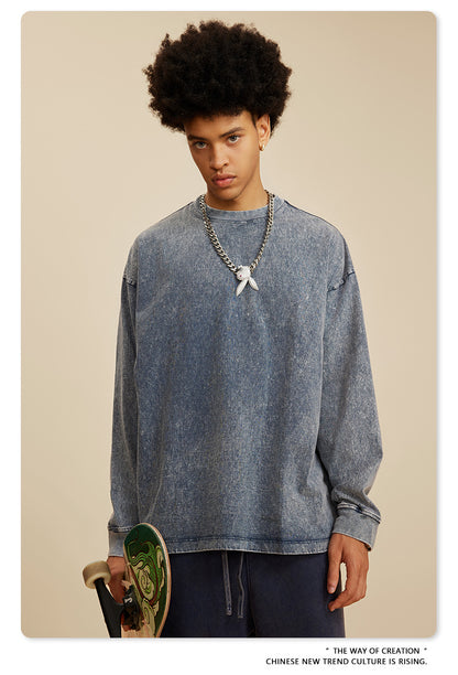 Oversize Washed Long-sleeve t-shirt WN6053