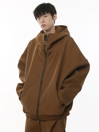 Oversize Double Zipper Sweat Hoodie & Pants Setup WN9360