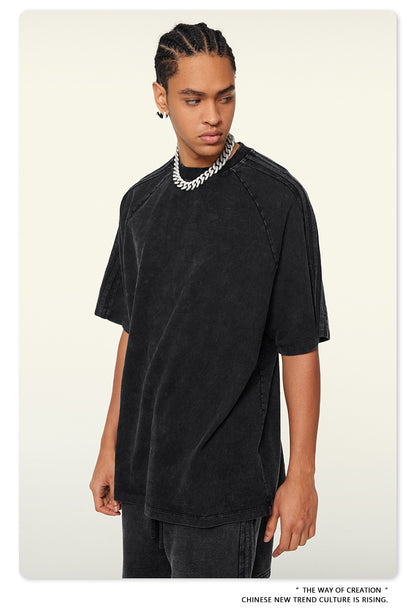 Oversize Washed Short-sleeve T-shirt WN6458