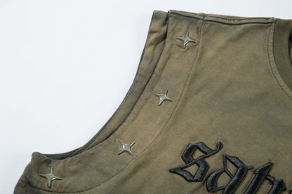 Gradient Star Studs Tank Top WN25541