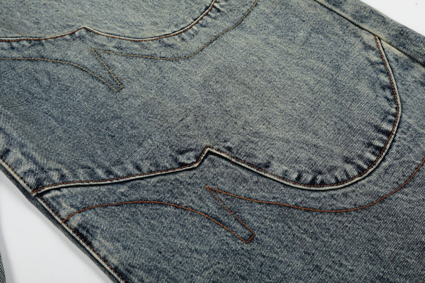 Deconstruction Patchwork Wide Leg Denim Jeans WN25851