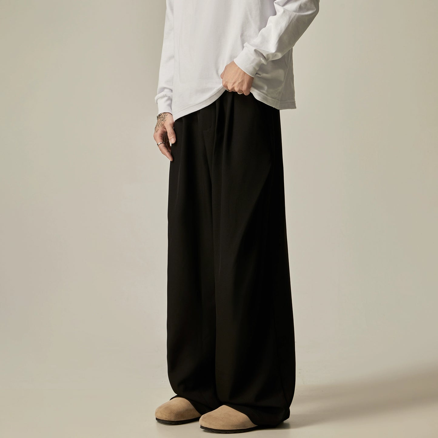 Wide Leg Straight Long Trousers WN8968