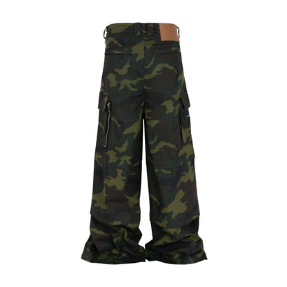 Camouflage Wide-Leg Cargo Pants WN11344