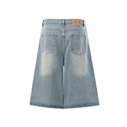 Raw Asymmetrical Button Denim Half Jeans WN26120