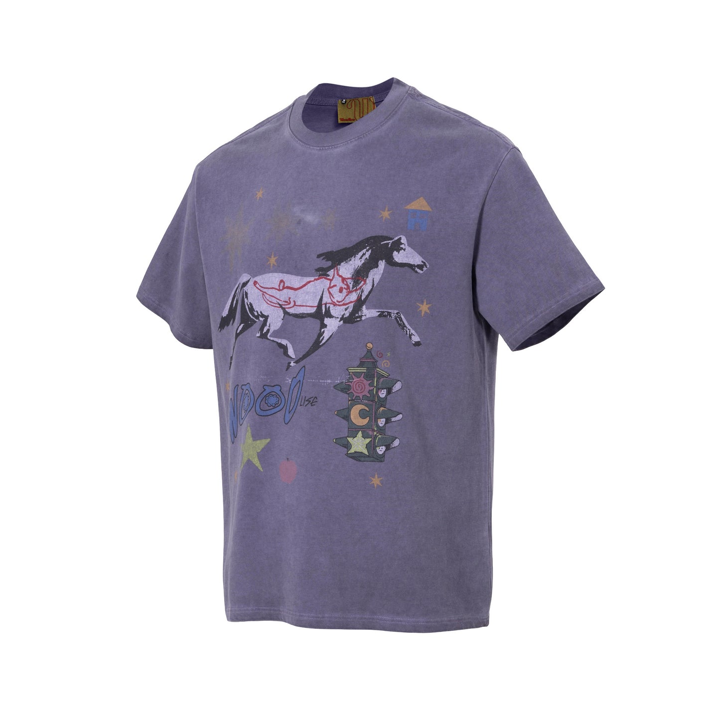 Washed Horse Print Oversize Short Sleeve T-Shirt WN25880