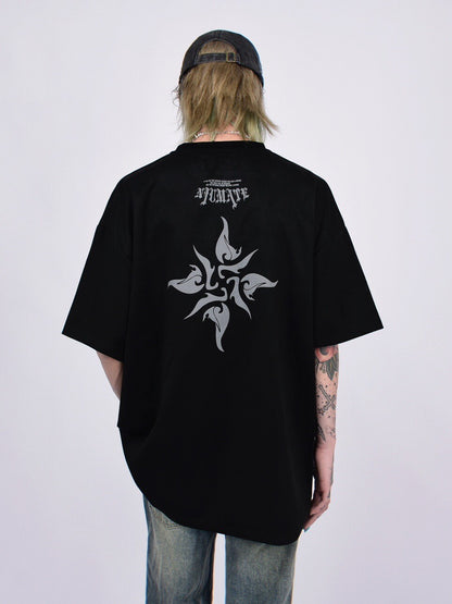 Letter Print Oversize Short Sleeve T-Shirt WN24476
