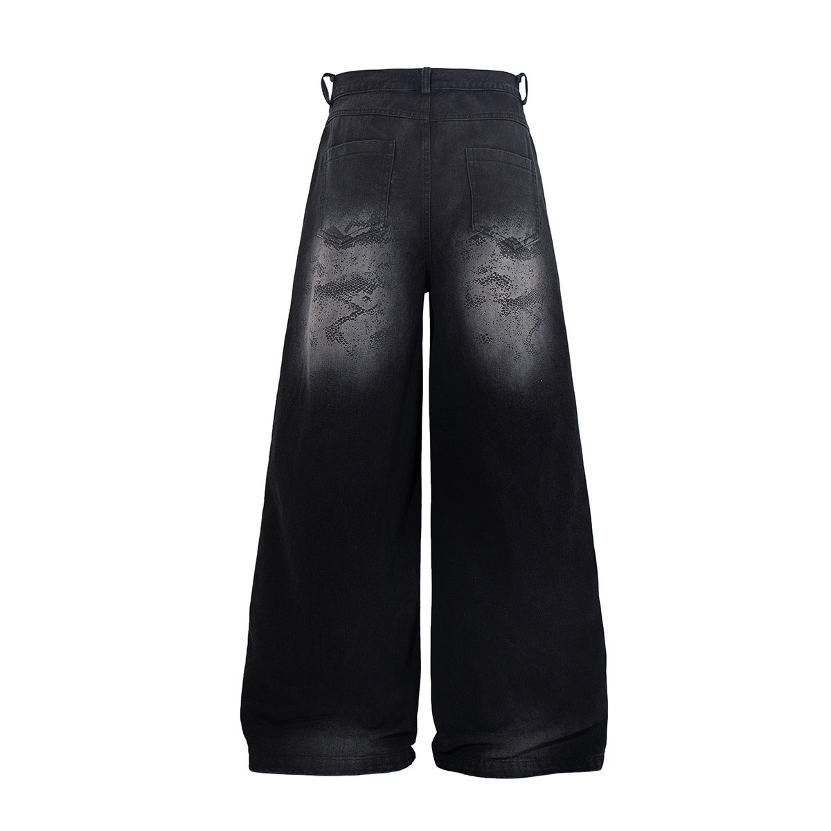 Washed Tribal Fade Wide Leg Denim Jeans WN25450