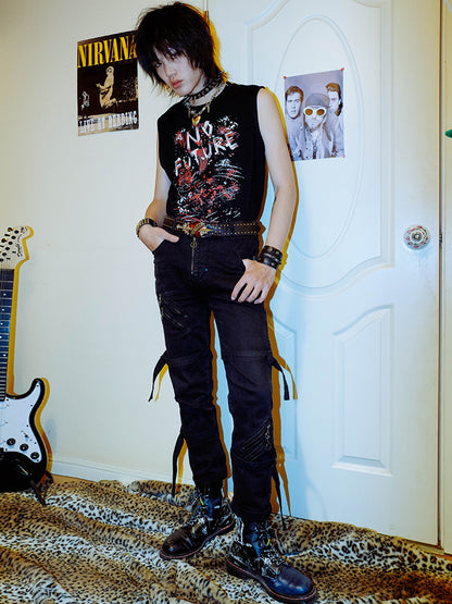 Graphic Print Sleeveless T-Shirt WN15995