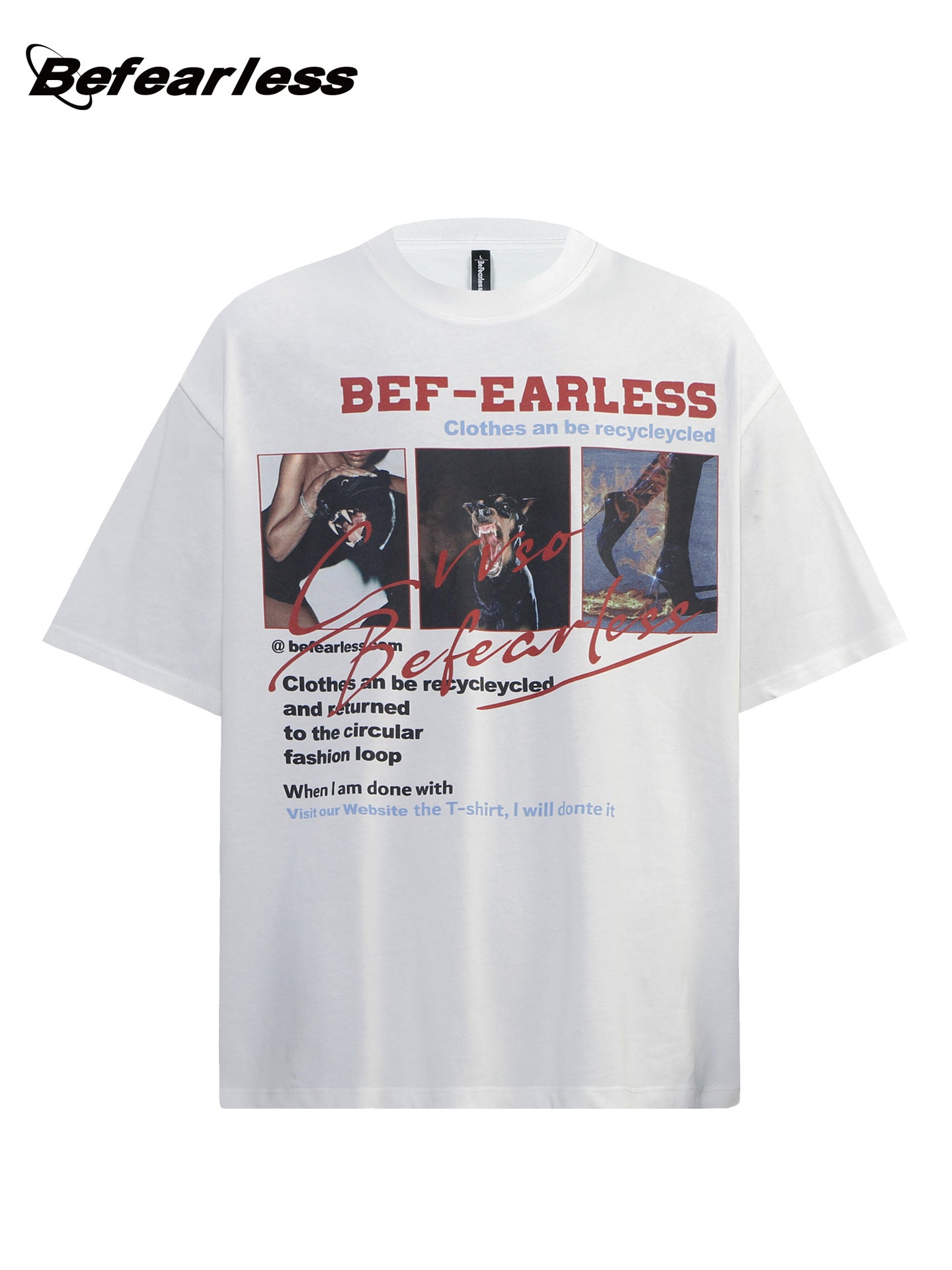 Portrait Graphic Letter Print Short Sleeve T-Shirt WN26250