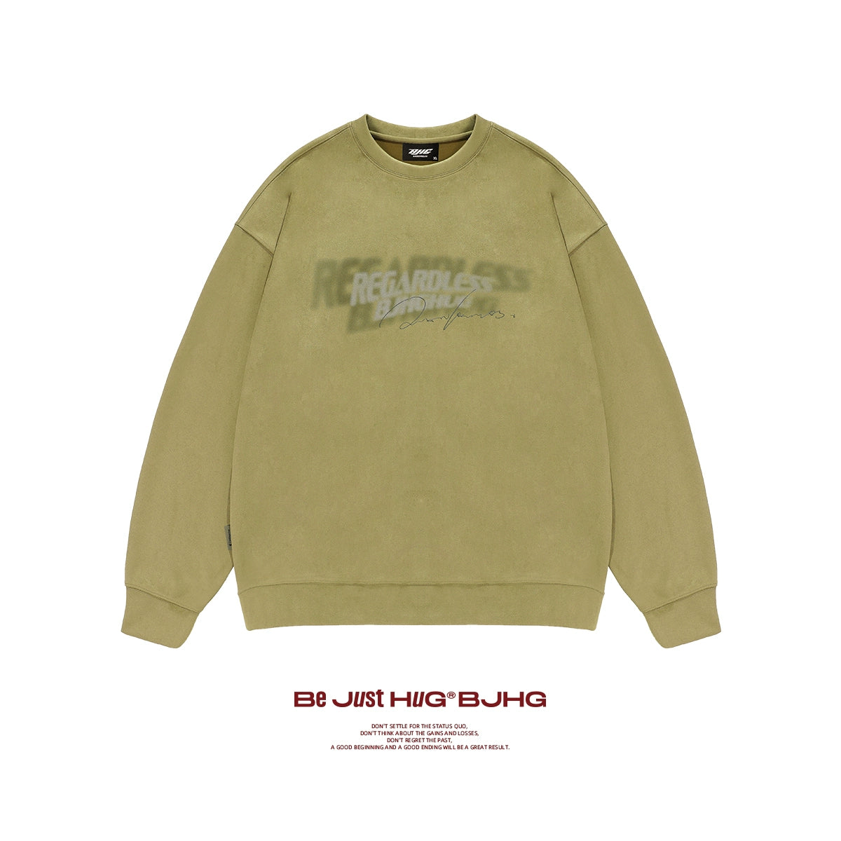 Letter Print Suede Oversize Sweatshirt WN9718