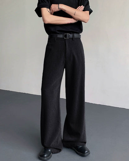 Plain Design Longer hem Trousers WN19305