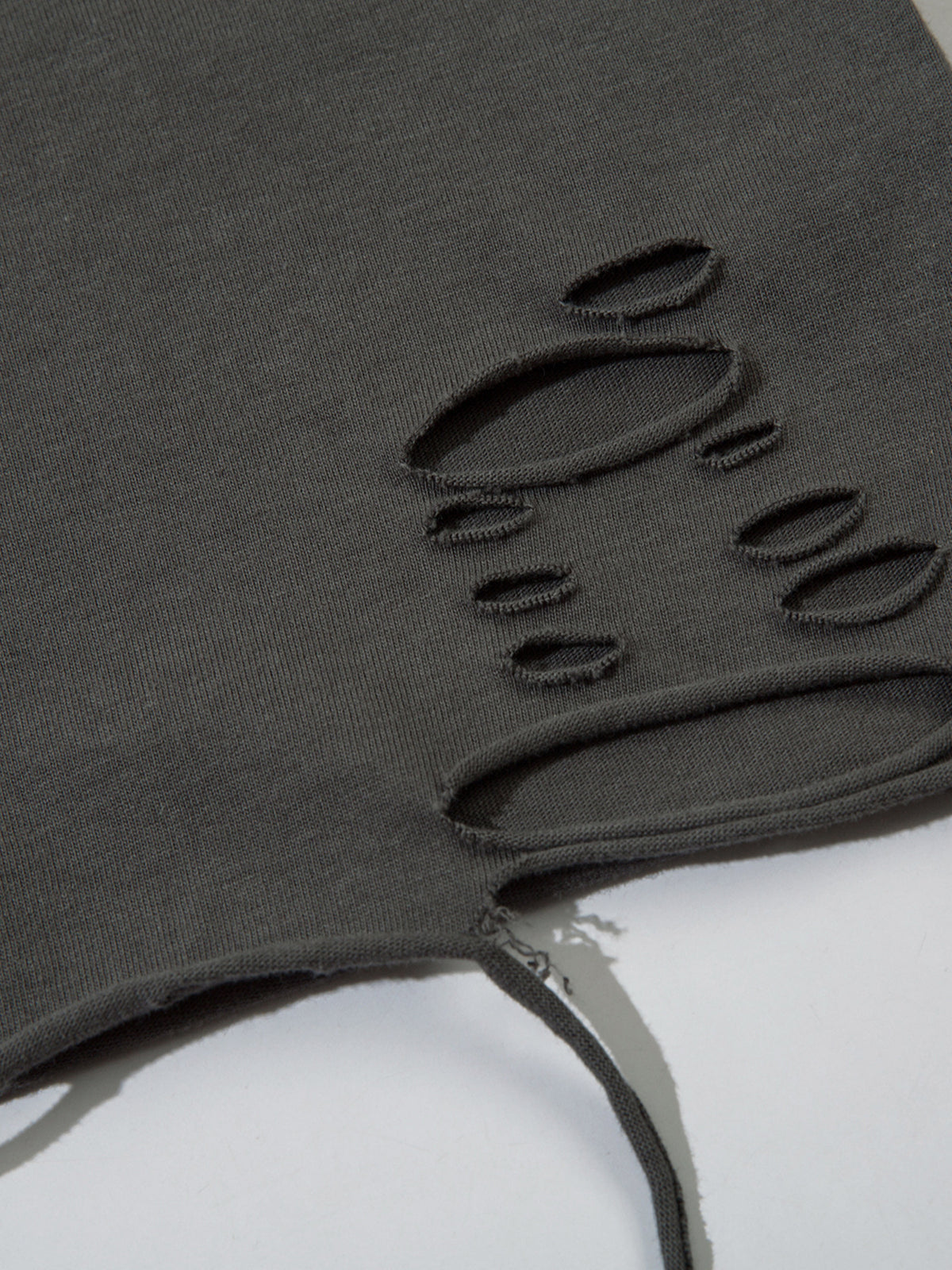 Gradient Washed Damage Oversize Short Sleeve T-Shirt WN26927