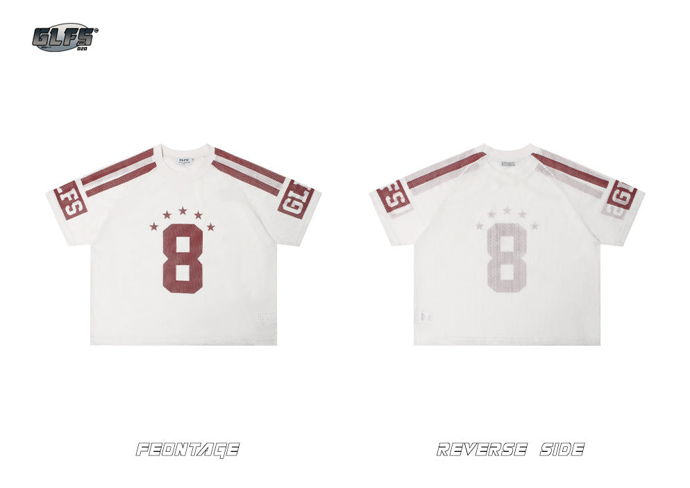 Mesh Number Star Short Sleeve T-Shirt WN26531