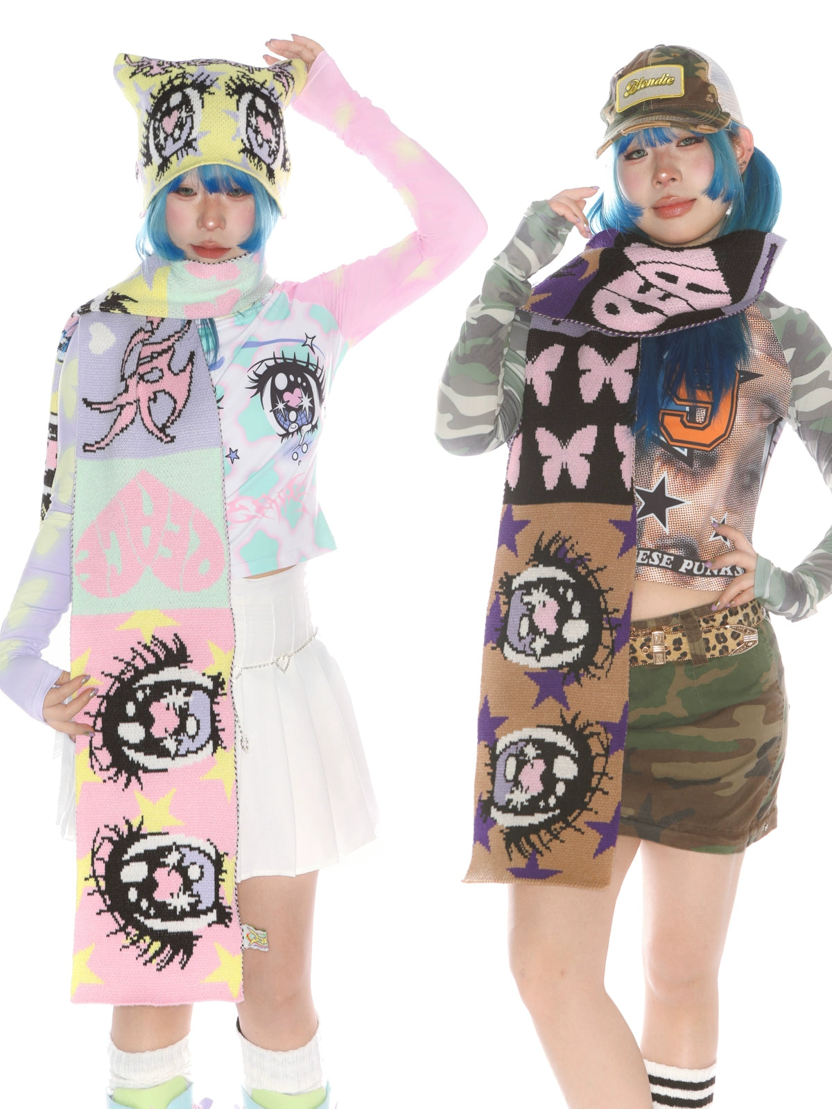 Illustration Design Knit Scarf & Knit Hat WN22245