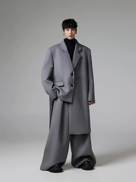 Asymmetric Oversize Wool Coat WN13350