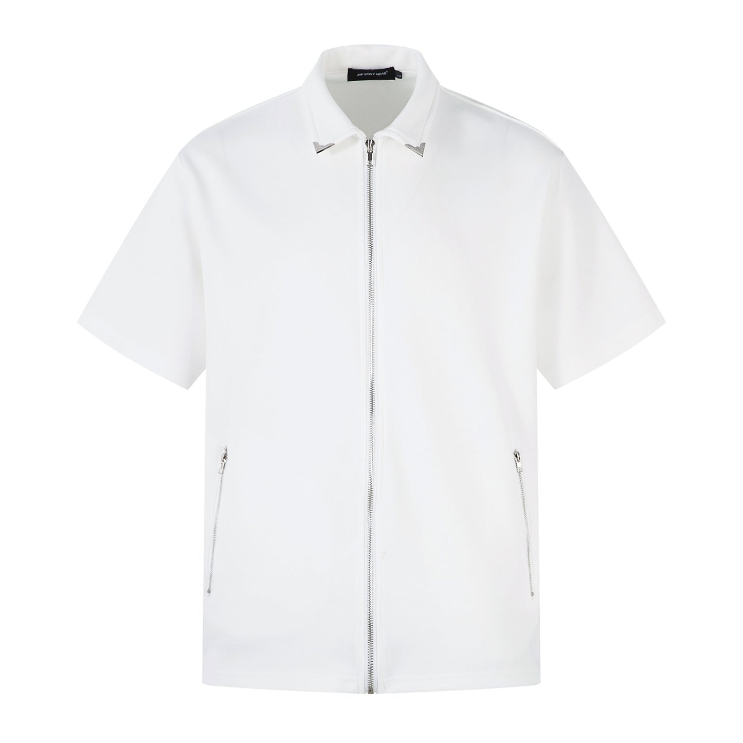 Full Zip Polo Collar Short Sleeve Shirt WN26805