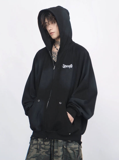 Patchwork Oversize Zipper Hoodie WN7716