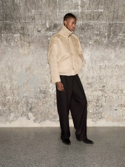 3D Cut Damage Straight Leg Trousers WN21277