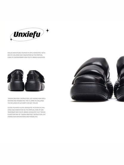 Square Toe Chunky Sole Velcro Dad Sneakers WN20774