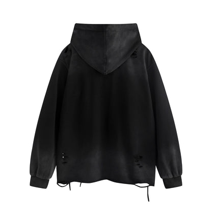 Washed Patchwork Oversize Hoodie WN11535