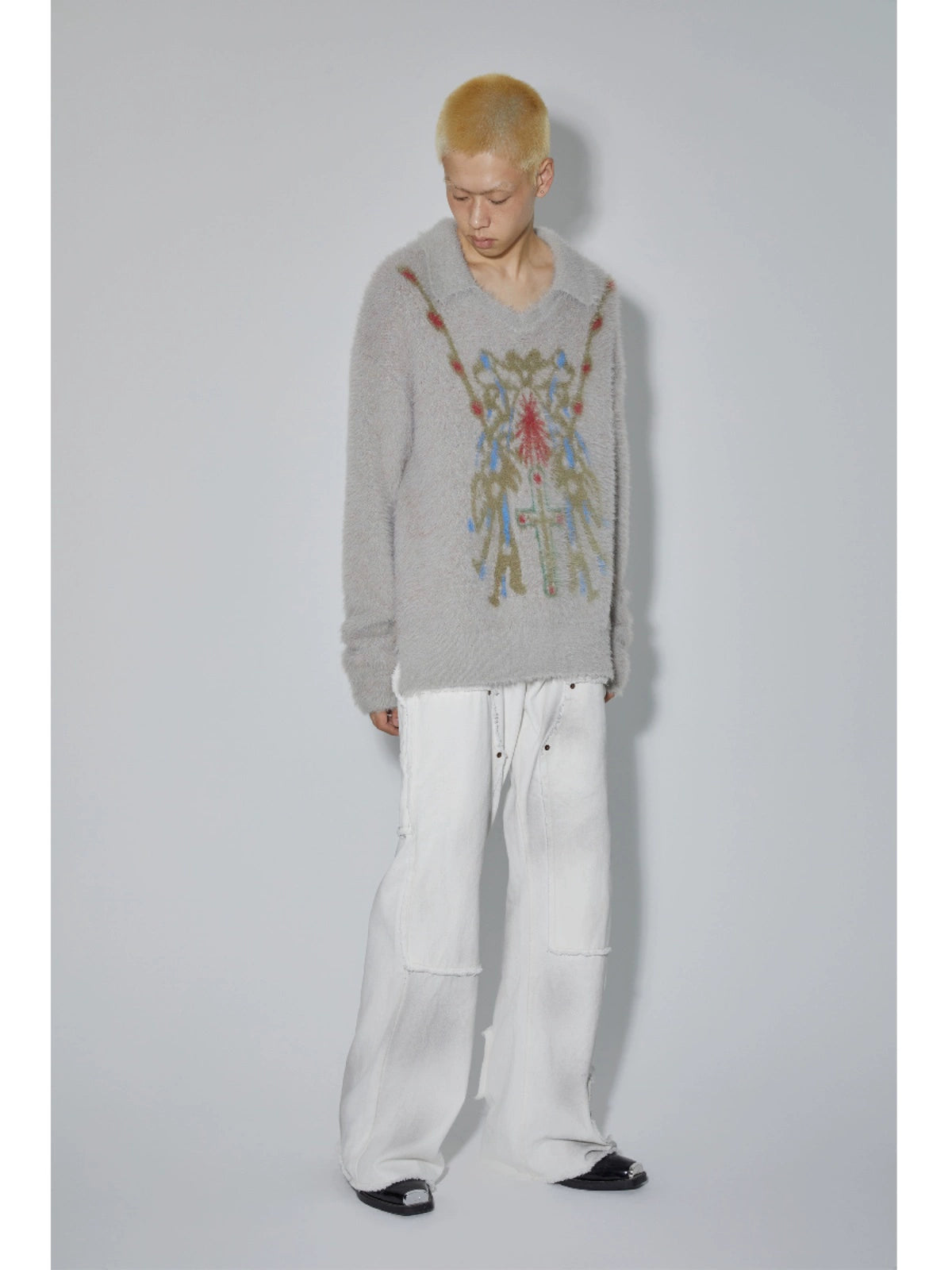 Fake Mink Oversize Knit Sweater & Vest WN18982