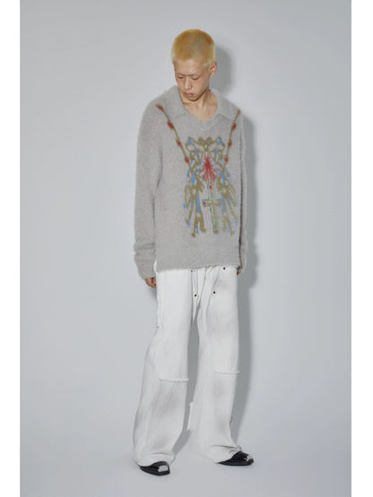 Fake Mink Oversize Knit Sweater & Vest WN18982