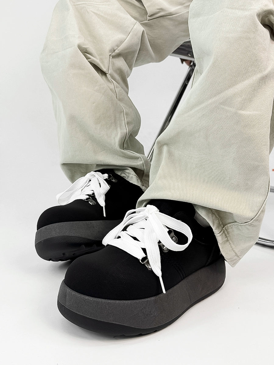 Chunky Sole Puffy Design Suede Sneakers WN19141