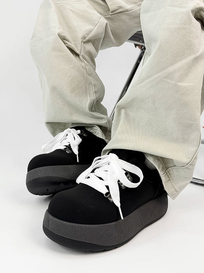 Chunky Sole Puffy Design Suede Sneakers WN19141