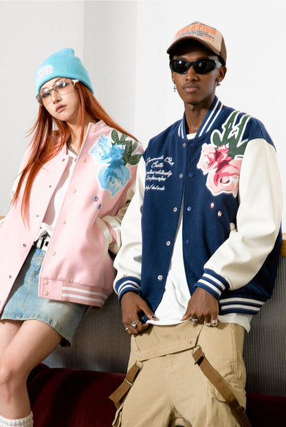 Rose Embroidery Baseball Jacket WN10127