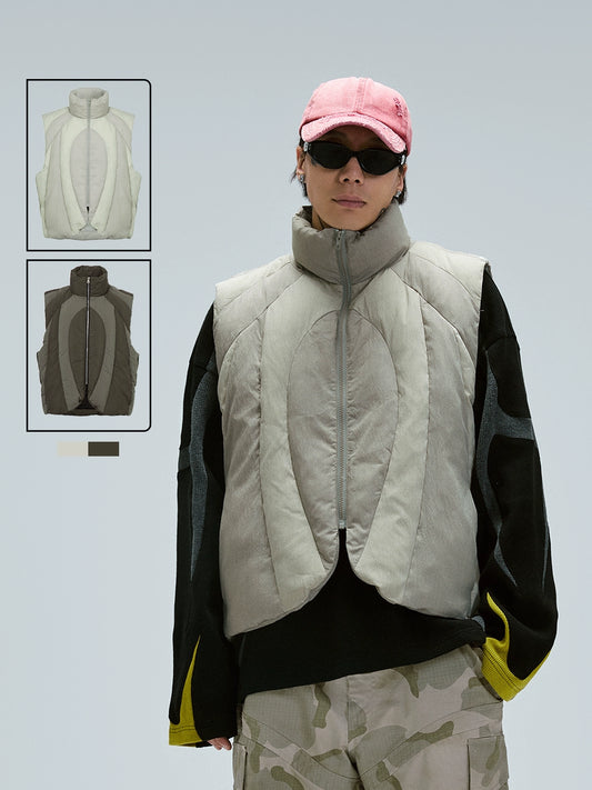 Oversize Colorblock Padded Vest WN12234