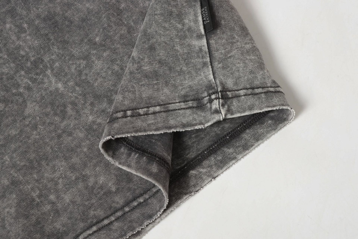 Washed Panel Design Zipper Detail Short Sleeve T-Shirt WN25377