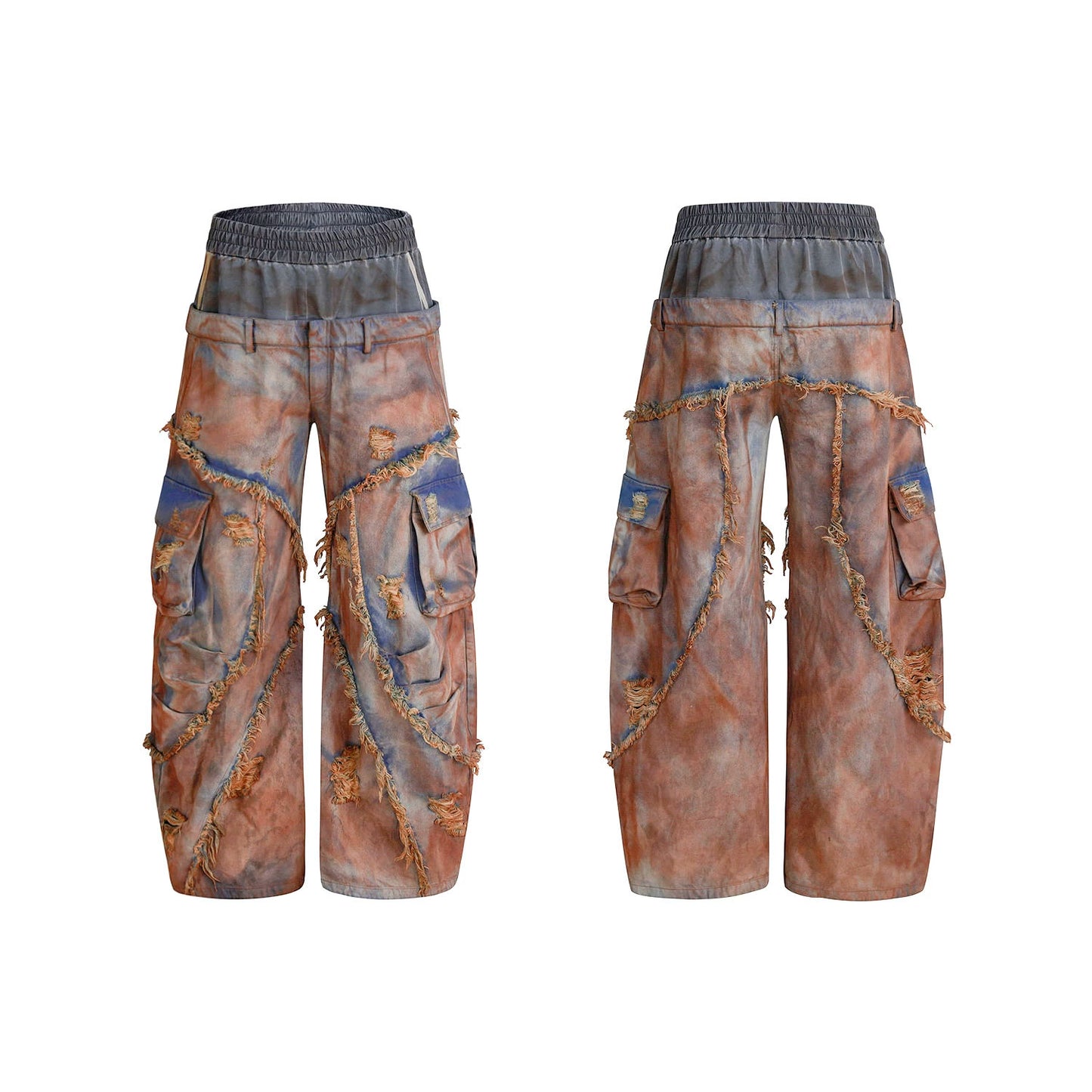 Mud-Dye Raw Hem Utility Hooded Jacket & Pants Setup WN20382