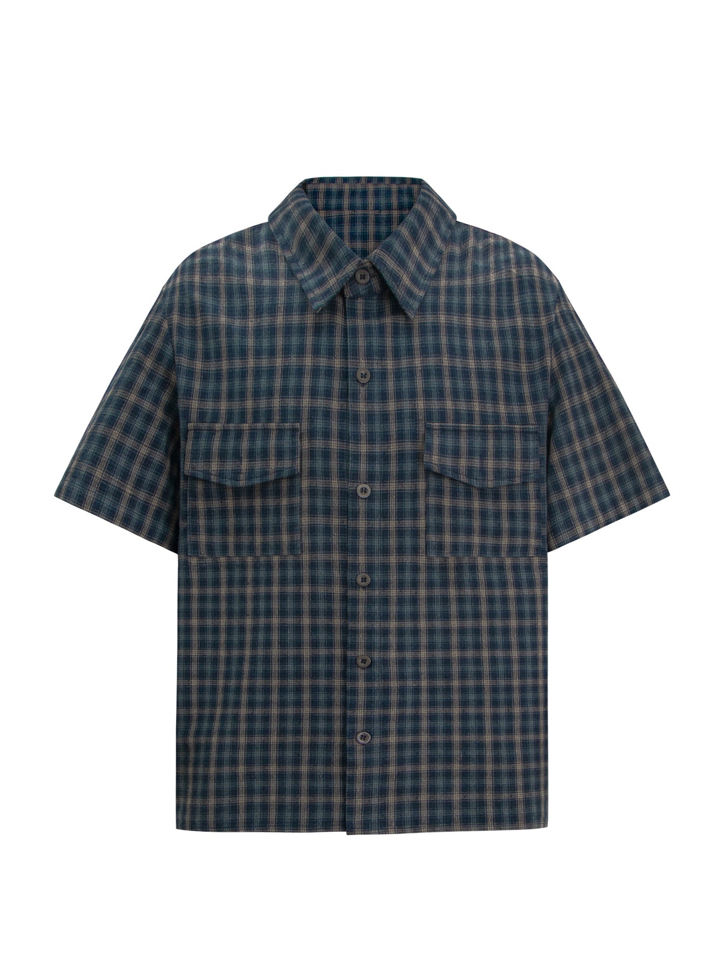 Plaid Pocket Boxy Fit Short Sleeve Shirt WN26242