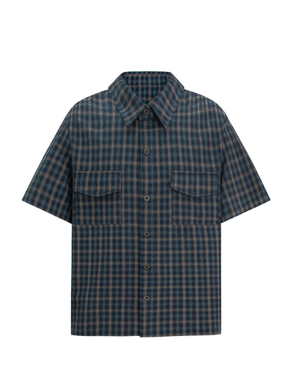 Plaid Pocket Boxy Fit Short Sleeve Shirt WN26242