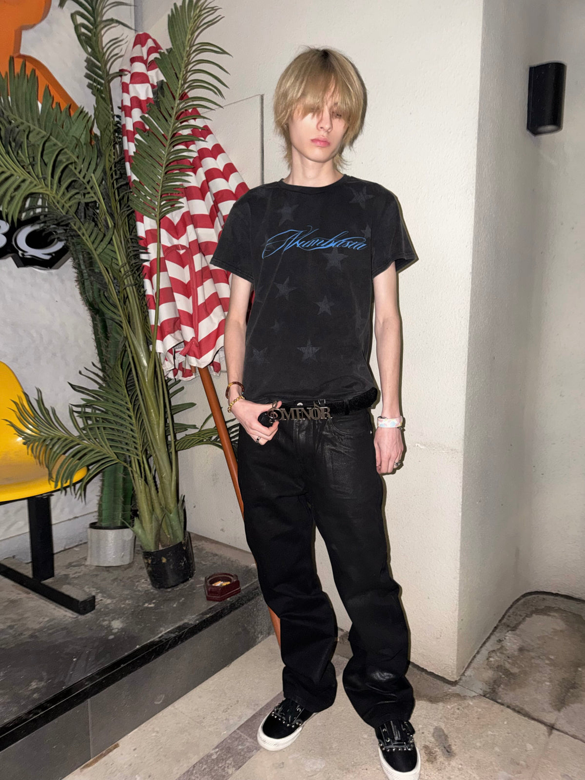 Washed Star Logo Print Short Sleeve T-Shirt WN27245
