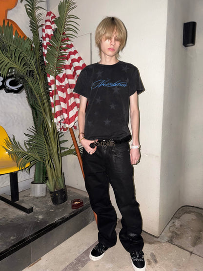 Washed Star Logo Print Short Sleeve T-Shirt WN27245