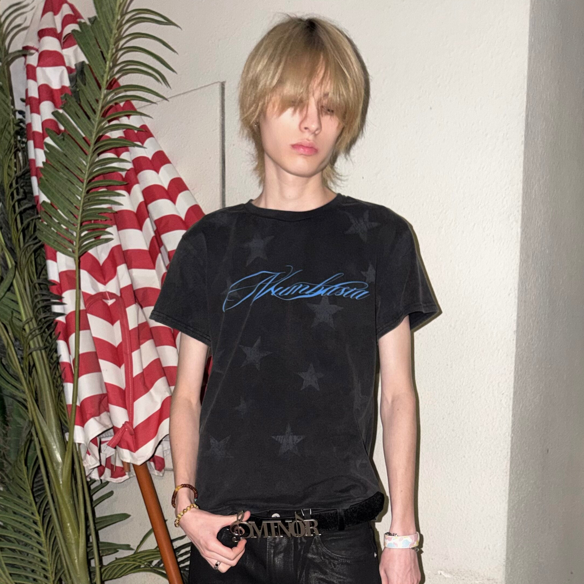 Washed Star Logo Print Short Sleeve T-Shirt WN27245