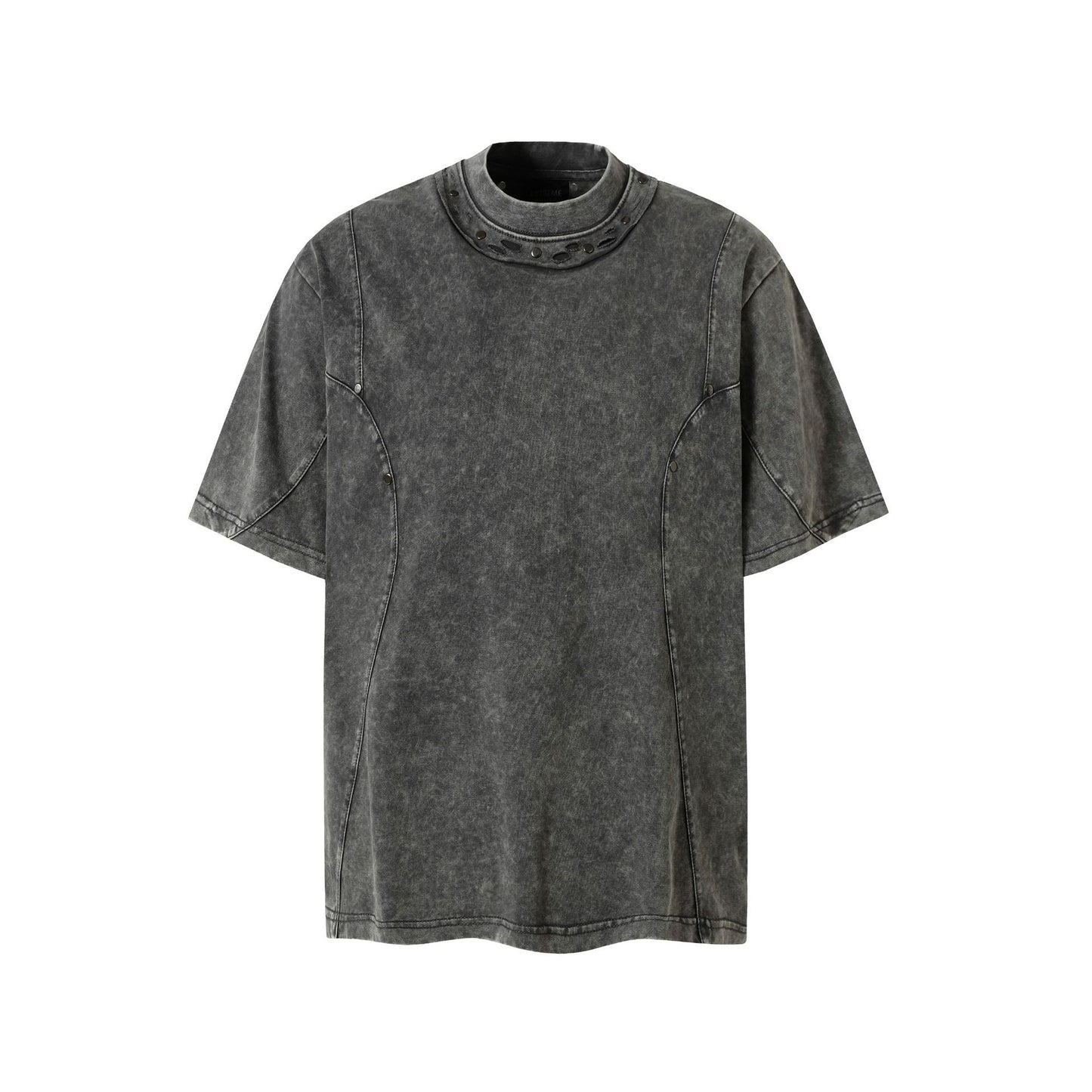 Heavy Washed Fade Stitching Short Sleeve T-Shirt WN25671
