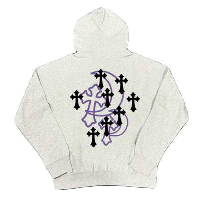 Heavyweight Cross Design Oversize Pullover Hoodie WN16239