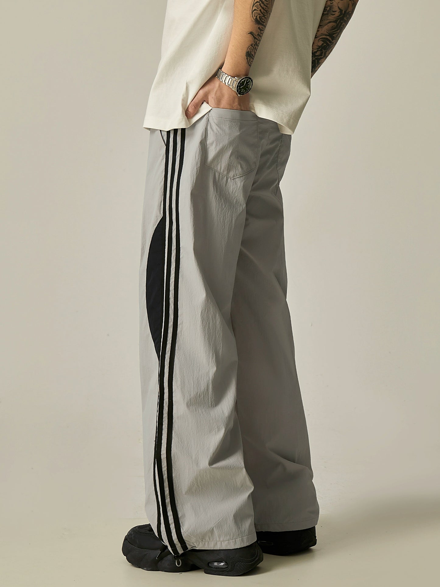 Striped Wide-leg Sporty Pants WN6268